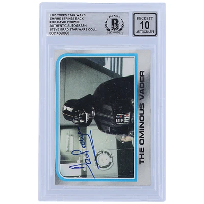 David Prowse Star Wars Autographed 1980 Topps The Empire Strikes Back Darth Vader #186 BGS Authenticated 10 Card