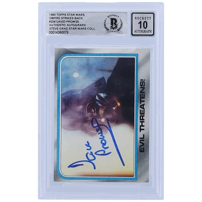 David Prowse Star Wars Autographed 1980 Topps The Empire Strikes Back Darth Vader #208 BGS Authenticated 10 Card