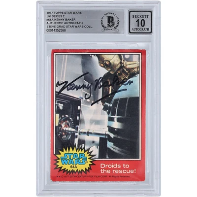 Kenny Baker Autographed 1977 Topps Star Wars UK Series 2 #64A BGS Authenticated 10 Card