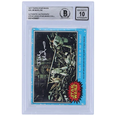 Jim Marlow Autographed 1977 Topps Star Wars Series 1 #39 BGS Authenticated 10 Card