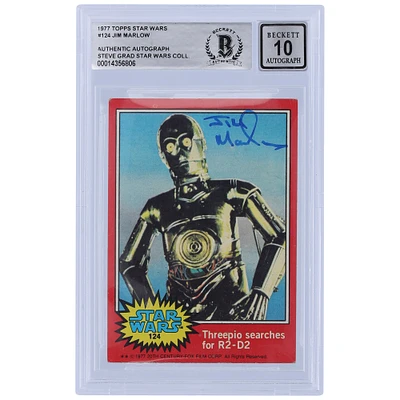 Jim Marlow Autographed 1977 Topps Star Wars Series 1 #124 BGS Authenticated 10 Card