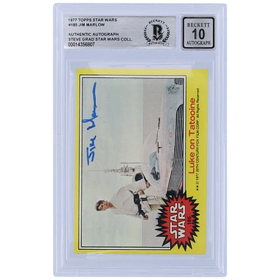 Jim Marlow Autographed 1977 Topps Star Wars Series 1 #185 BGS Authenticated 10 Card