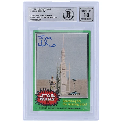 Jim Marlow Autographed 1977 Topps Star Wars Series 1 #206 BGS Authenticated 10 Card