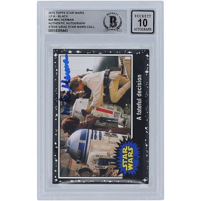 Miki Herman Star Wars Autographed 2015 Topps Journey To The Force Awakens Black #25 BGS Authenticated 10 Card