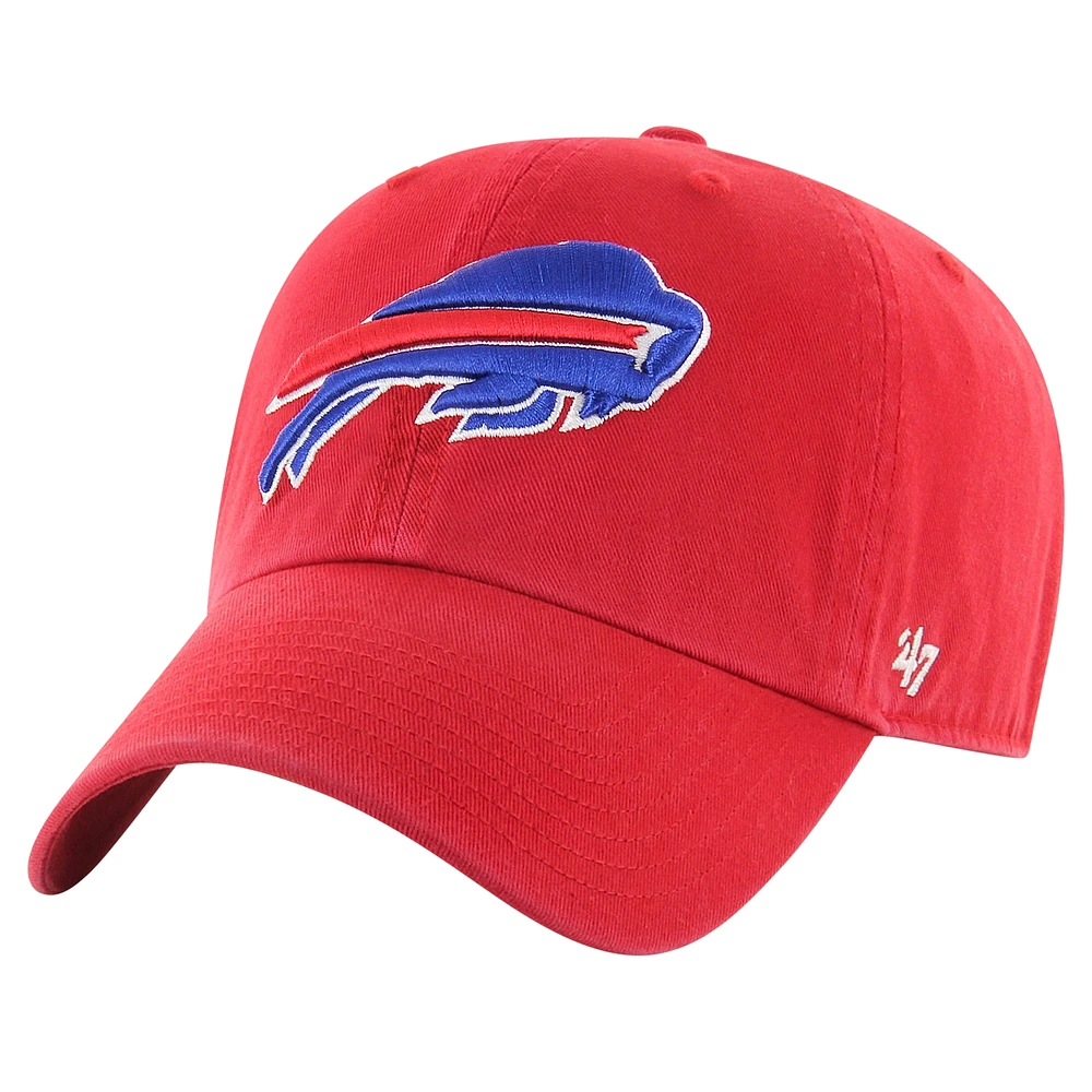 Men's '47 Red Buffalo Bills Secondary Clean Up Adjustable Hat