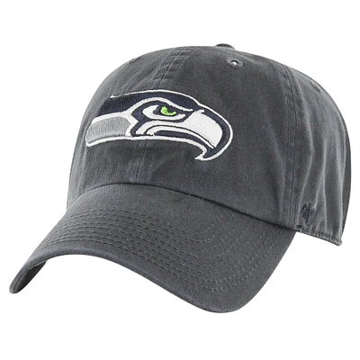 Men's '47 Charcoal Seattle Seahawks Secondary Clean Up Adjustable Hat