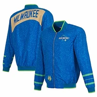 Men's JH Design Blue Milwaukee Bucks 2023/24 City Edition Full-Zip Bomber Jacket