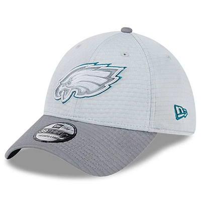 Men's New Era Gray Philadelphia Eagles 2024 NFL Training Camp 39THIRTY Flex Hat