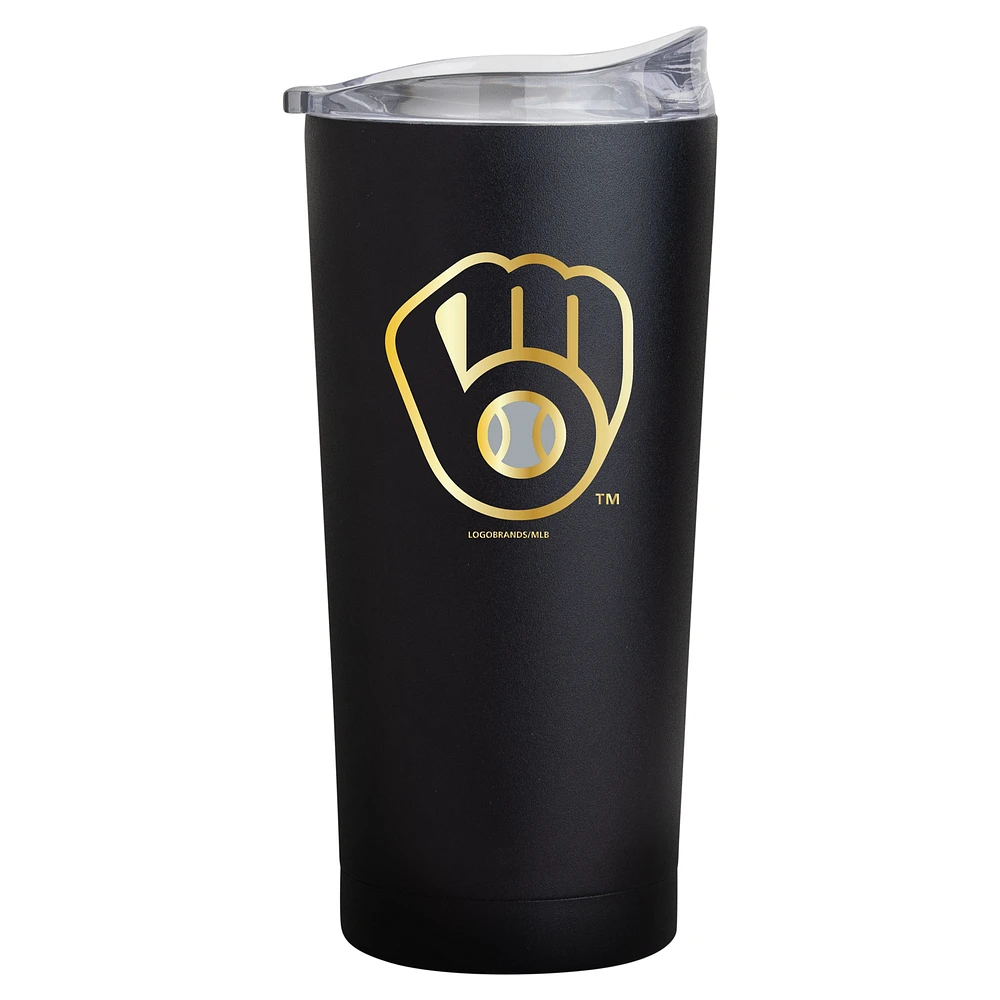 Milwaukee Brewers Black Foil 20oz. Powder Coat Tumbler