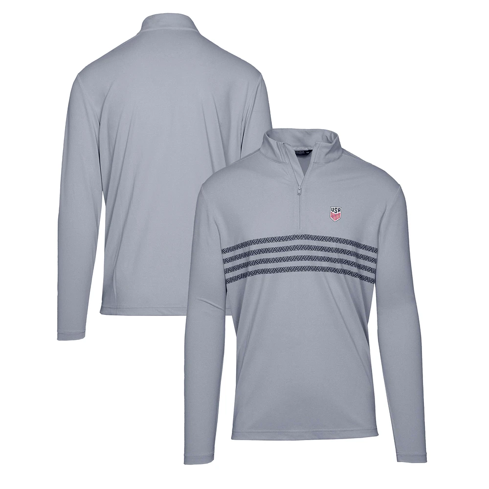 Men's Levelwear Gray USMNT Asher Quarter-Zip Pullover Top