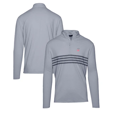 Men's Levelwear Gray USMNT Asher Quarter-Zip Pullover Top