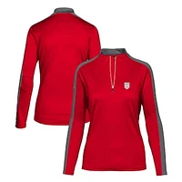 Women's Levelwear Red USMNT Remi Quarter-Zip Pullover Top