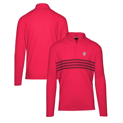 Men's Levelwear Red USMNT Asher Quarter-Zip Pullover Top
