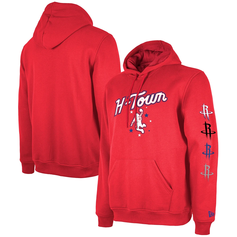 Men's New Era Red Houston Rockets 2023/24 City Edition Pullover Hoodie