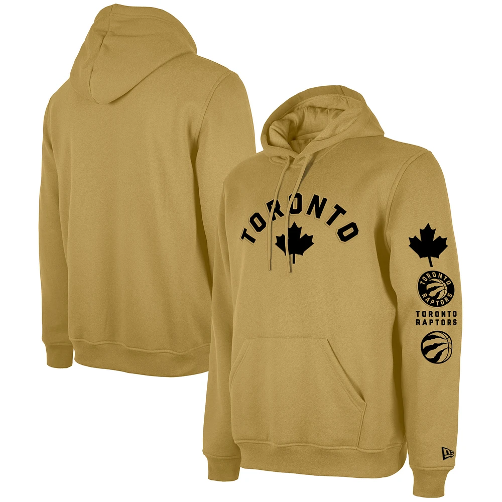 Men's New Era Tan Toronto Raptors 2023/24 City Edition Pullover Hoodie