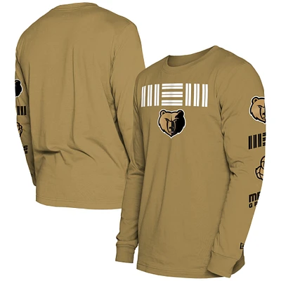 Men's New Era Tan Memphis Grizzlies 2023/24 City Edition Long Sleeve T-Shirt