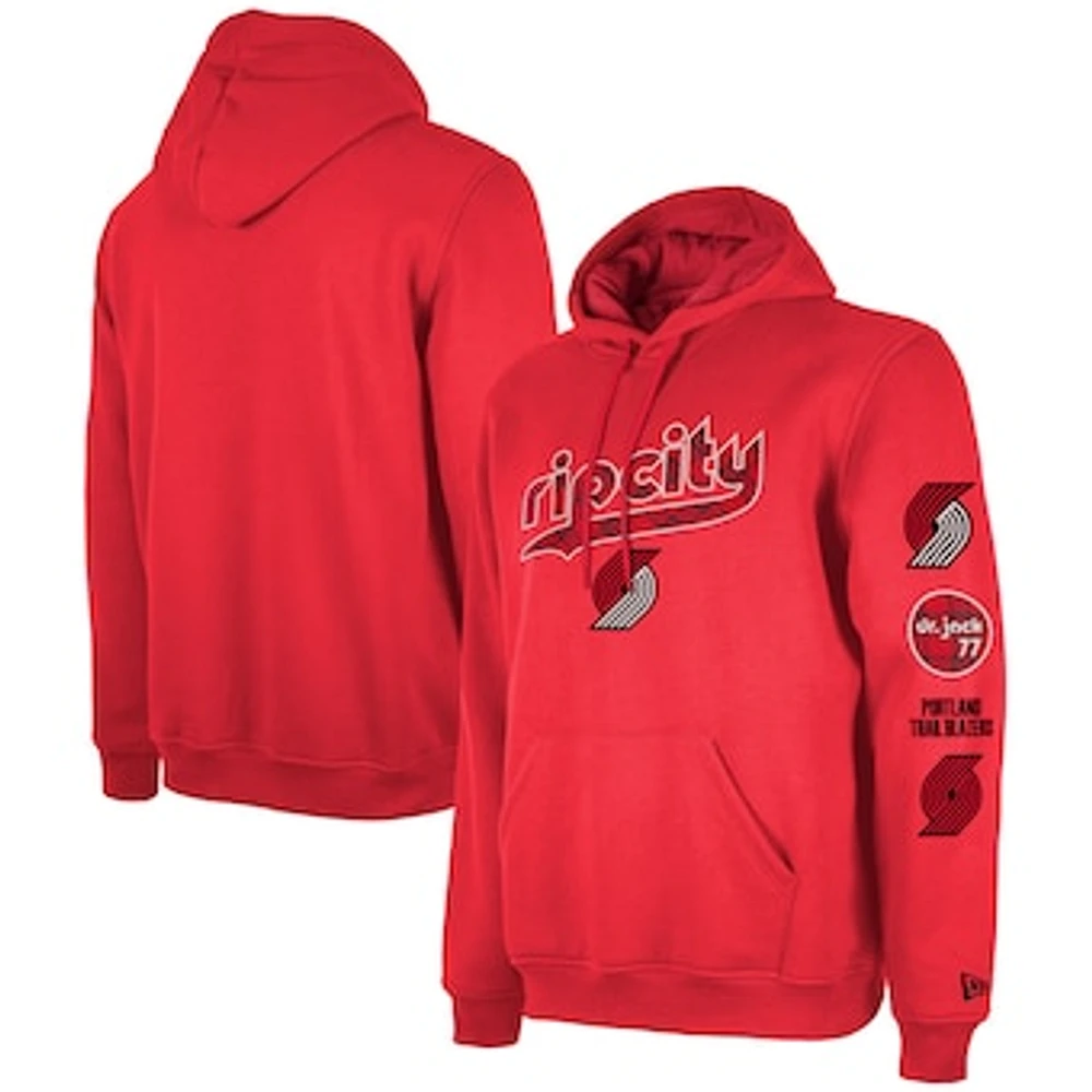 Men's New Era Red Portland Trail Blazers 2023/24 City Edition Big & Tall Pullover Hoodie