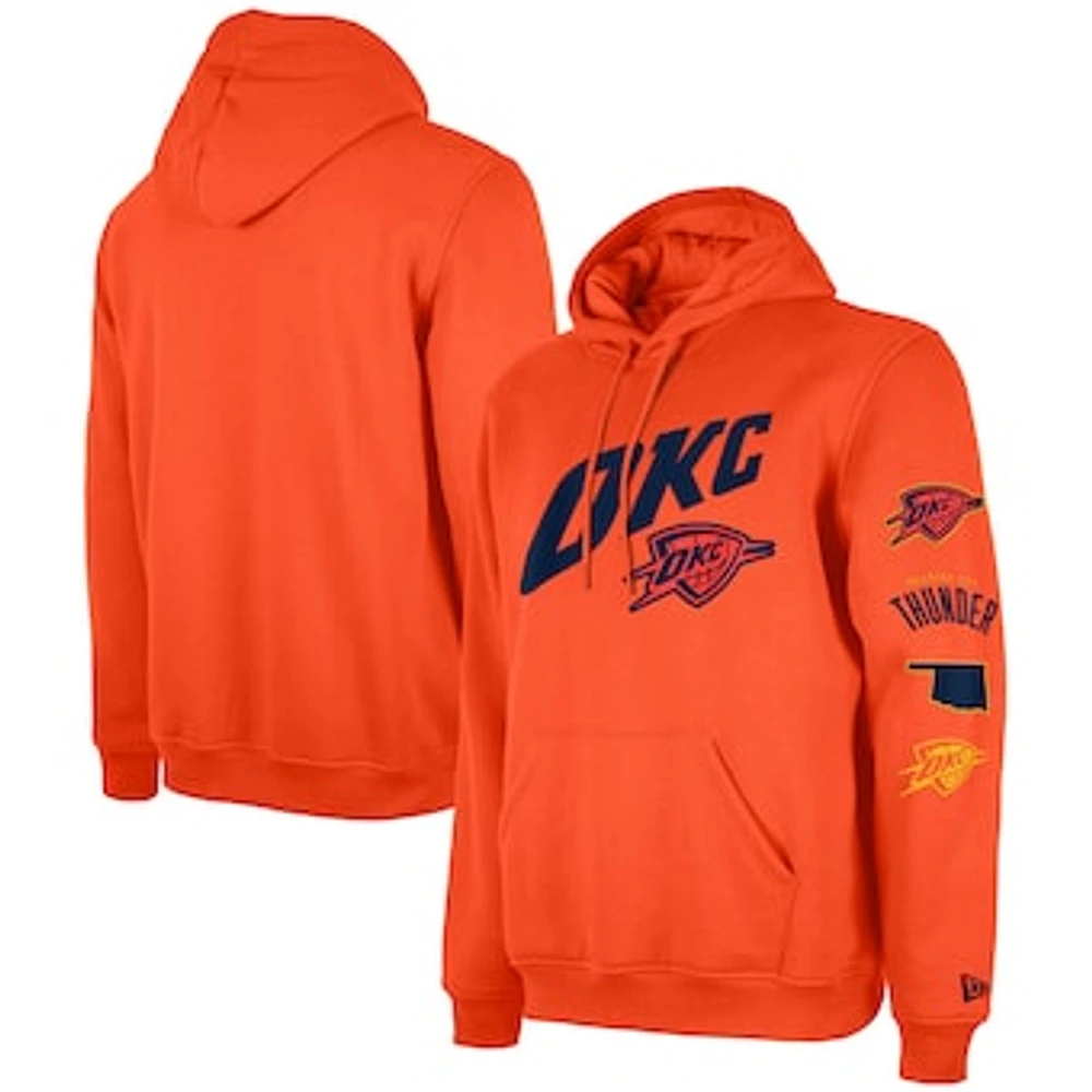 Men's New Era Orange Oklahoma City Thunder 2023/24 Edition Big & Tall Pullover Hoodie