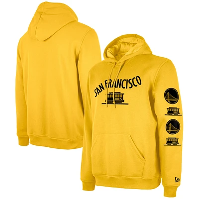 Men's New Era Gold Golden State Warriors Big & Tall 2023/24 City Edition Pullover Hoodie