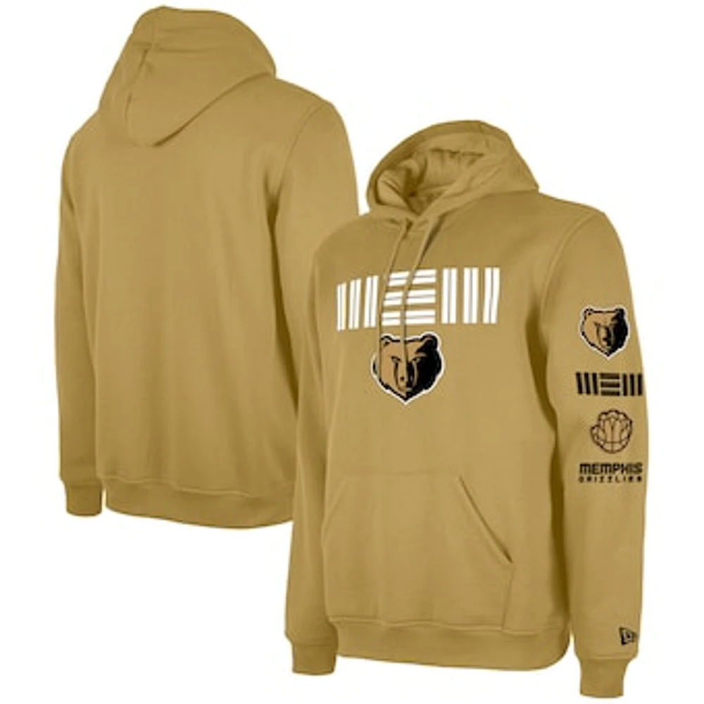 Men's New Era Tan Memphis Grizzlies Big 2023/24 City Edition Jersey Pullover Hoodie