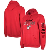 Men's New Era Red Miami Heat Tall 2023/24 City Edition Jersey Pullover Hoodie