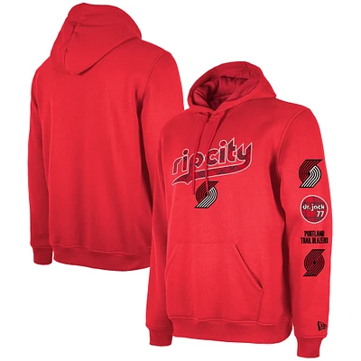 Men's New Era Red Portland Trail Blazers Big & Tall 2023/24 City Edition Jersey Pullover Hoodie