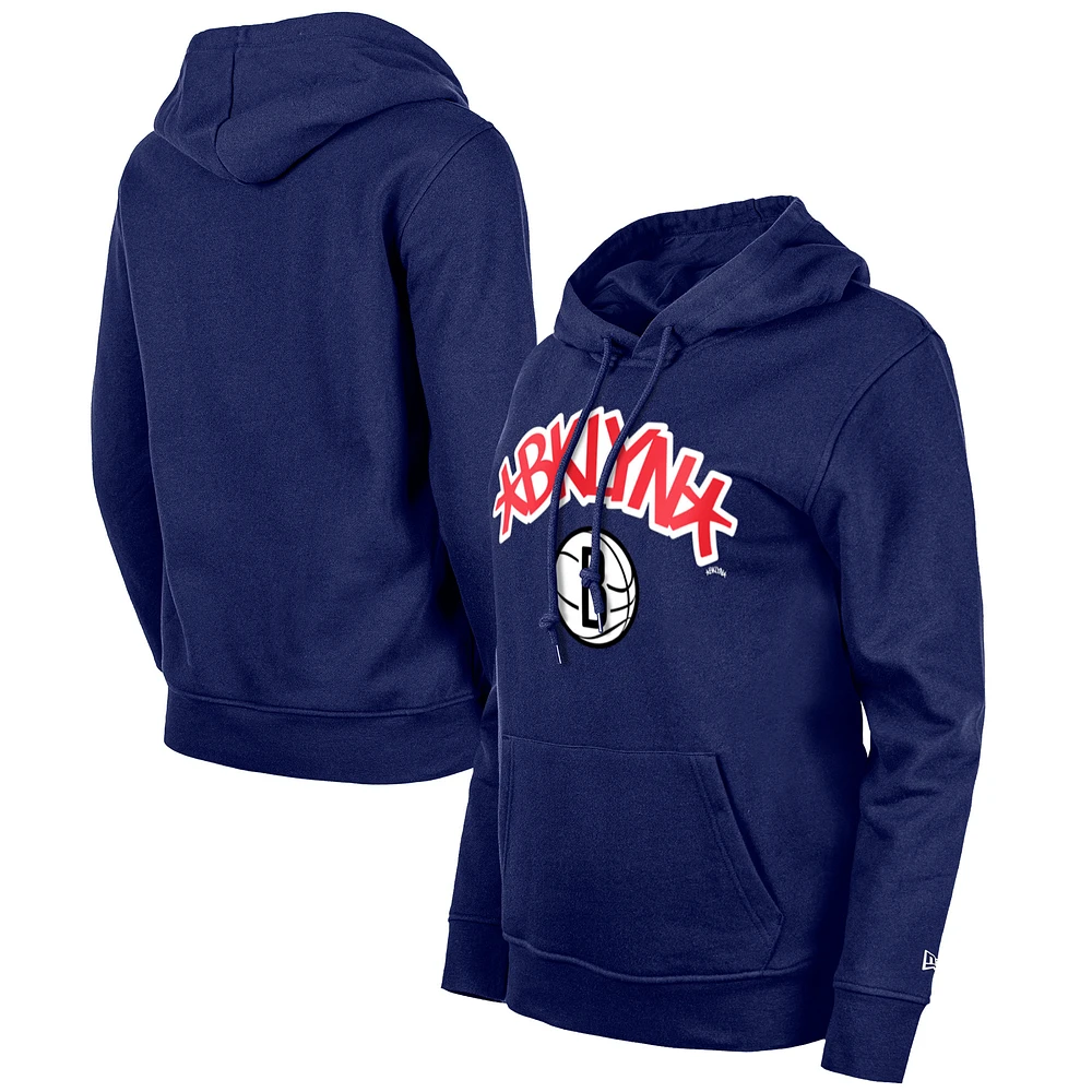 Women's New Era Blue Brooklyn Nets 2023/24 City Edition Pullover Hoodie