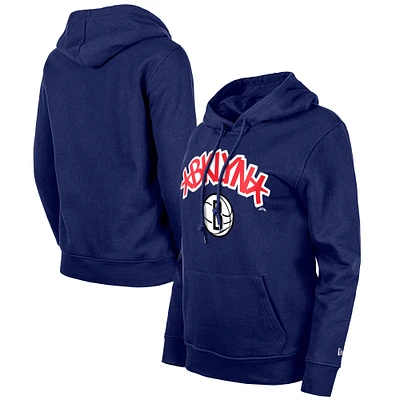 Women's New Era Blue Brooklyn Nets 2023/24 City Edition Pullover Hoodie