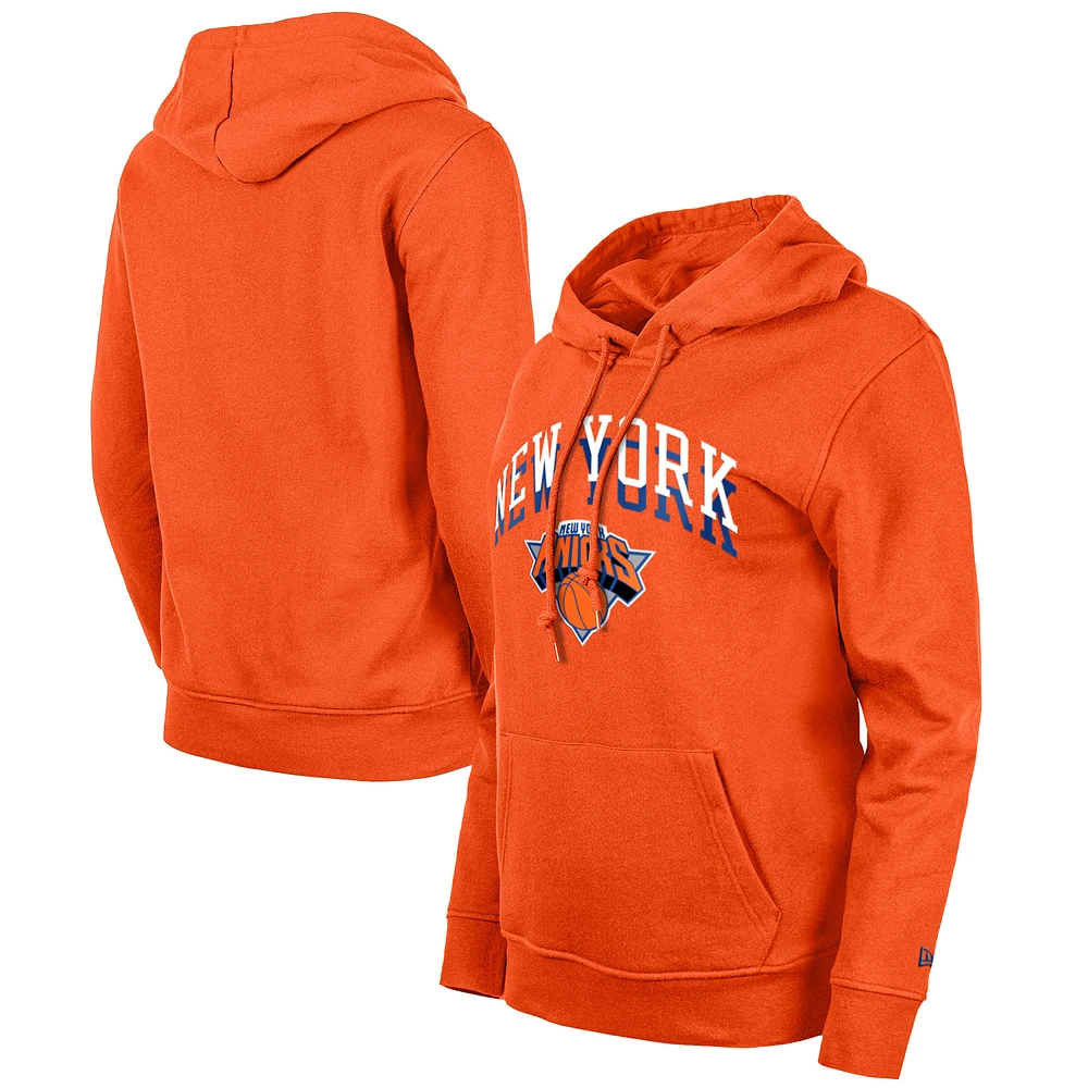 Women's New Era Orange New York Knicks 2023/24 City Edition Pullover Hoodie