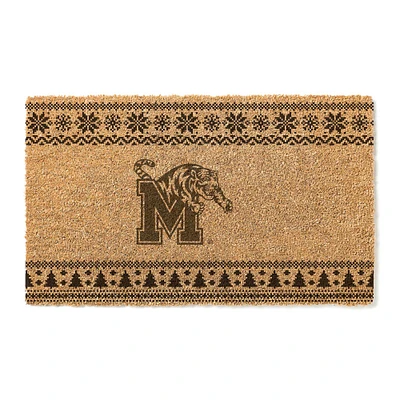 Memphis Tigers 18" x 30" Holiday Coir Doormat
