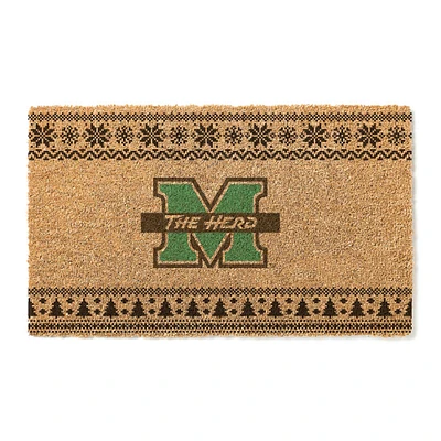 Marshall Thundering Herd 18" x 30" Holiday Coir Doormat