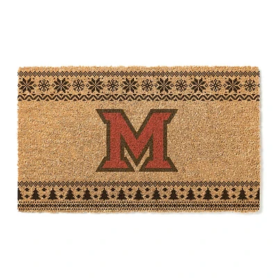 Miami University RedHawks 18" x 30" Holiday Coir Doormat