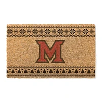 Miami University RedHawks 18" x 30" Holiday Coir Doormat