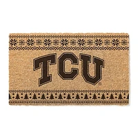 TCU Horned Frogs 18" x 30" Holiday Coir Doormat