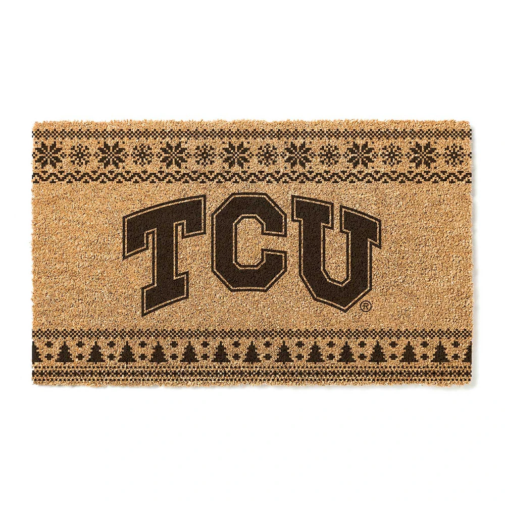 TCU Horned Frogs 18" x 30" Holiday Coir Doormat