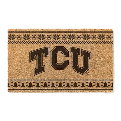 TCU Horned Frogs 18" x 30" Holiday Coir Doormat