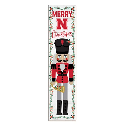 Nebraska Huskers 11" x 46" Nutcracker Holiday Leaner Sign