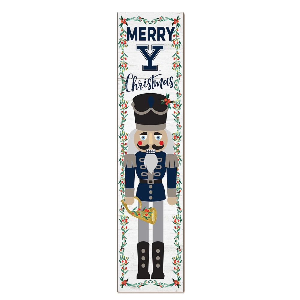 Yale Bulldogs 11" x 46" Nutcracker Holiday Leaner Sign