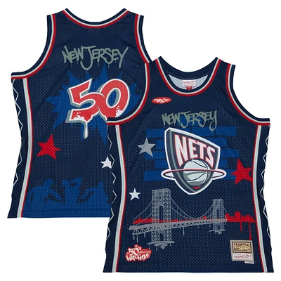 Men's Mitchell & Ness x Tats Cru Navy New Jersey Nets Hardwood Classics Fashion