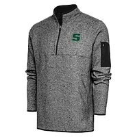 Men's Antigua  Heather Black Slippery Rock Pride Big & Tall Fortune Quarter-Zip Pullover Jacket