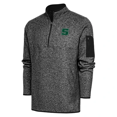 Men's Antigua  Heather Black Slippery Rock Pride Big & Tall Fortune Quarter-Zip Pullover Jacket