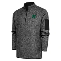 Men's Antigua  Heather Black Slippery Rock Pride Big & Tall Fortune Quarter-Zip Pullover Jacket