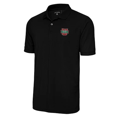 Men's Antigua Black WashU Big & Tall Legacy Pique Polo