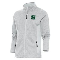 Women's Antigua  Gray Slippery Rock Pride Course Full-Zip Jacket