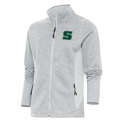 Women's Antigua  Gray Slippery Rock Pride Course Full-Zip Jacket