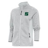 Women's Antigua  Gray Slippery Rock Pride Course Full-Zip Jacket