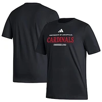 Men's adidas Black Louisville Cardinals Sideline Fresh Short Sleeve T-Shirt