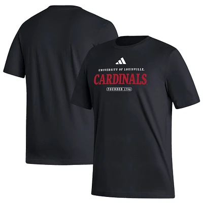 Men's adidas Black Louisville Cardinals Sideline Fresh Short Sleeve T-Shirt
