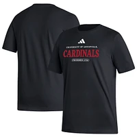 Men's adidas Black Louisville Cardinals Sideline Fresh Short Sleeve T-Shirt