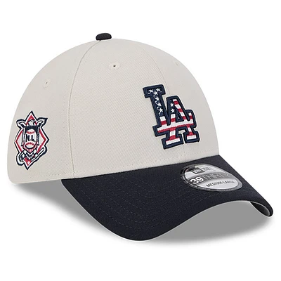 Men's New Era  Khaki/Black Los Angeles Dodgers 2024 Fourth of July 39THIRTY Flex Hat